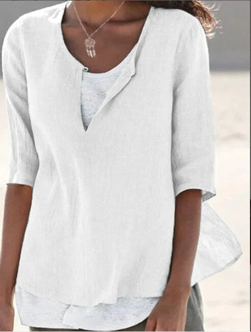 Women's Casual Half Sleeve Blouse | V-Neck