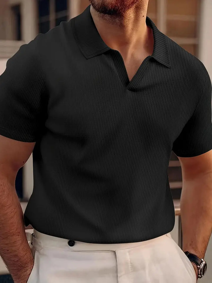 Men's Casual Textured Polo Shirt | Short Sleeves