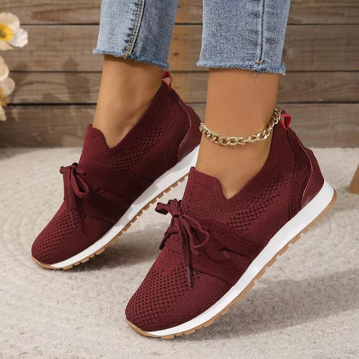 Women's Round Toe Lace Up Shoes | Knit