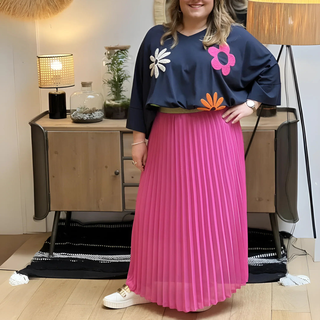 Women's High Waist Pleated Skirt | Maxi