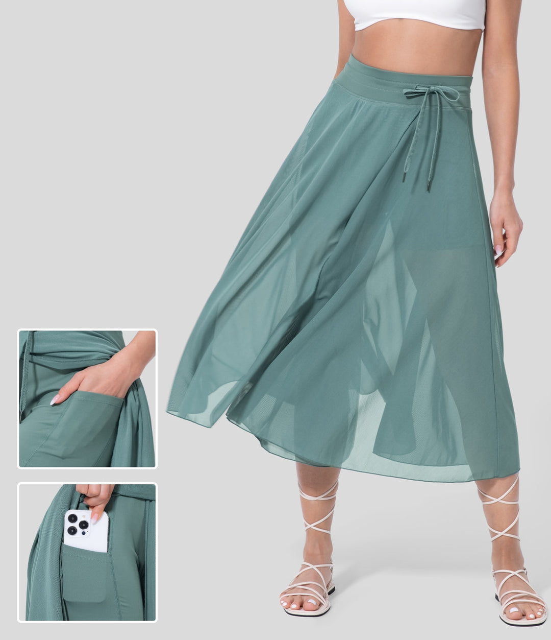 Women's Drawstring A-Line Skirt | Midi