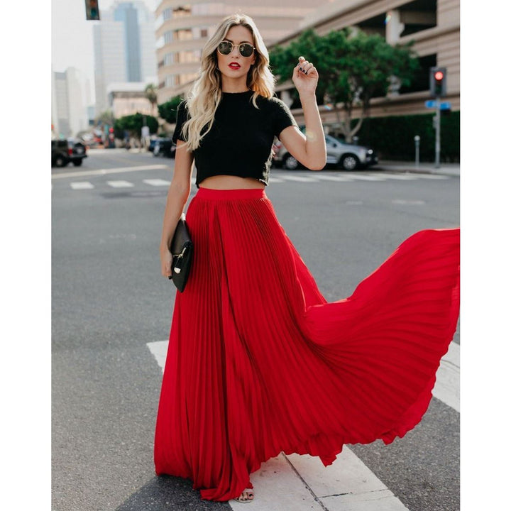 Women’s Pleated Maxi Skirt | Stylish