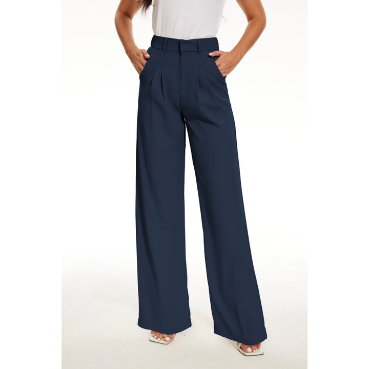 Women's Wide Straight Leg Formal Pants | High Waisted