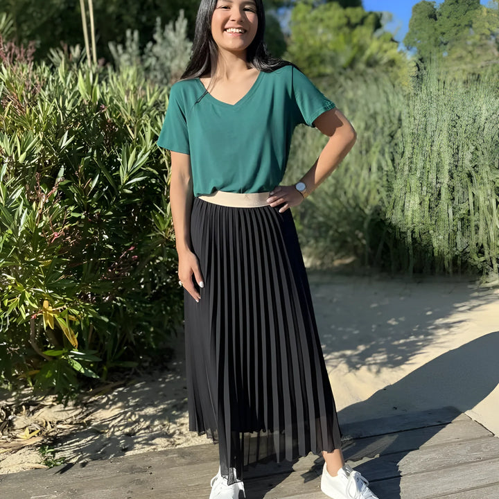 Women's High Waist Pleated Skirt | Maxi
