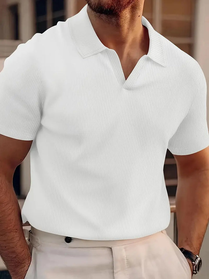 Men's Casual Textured Polo Shirt | Short Sleeves