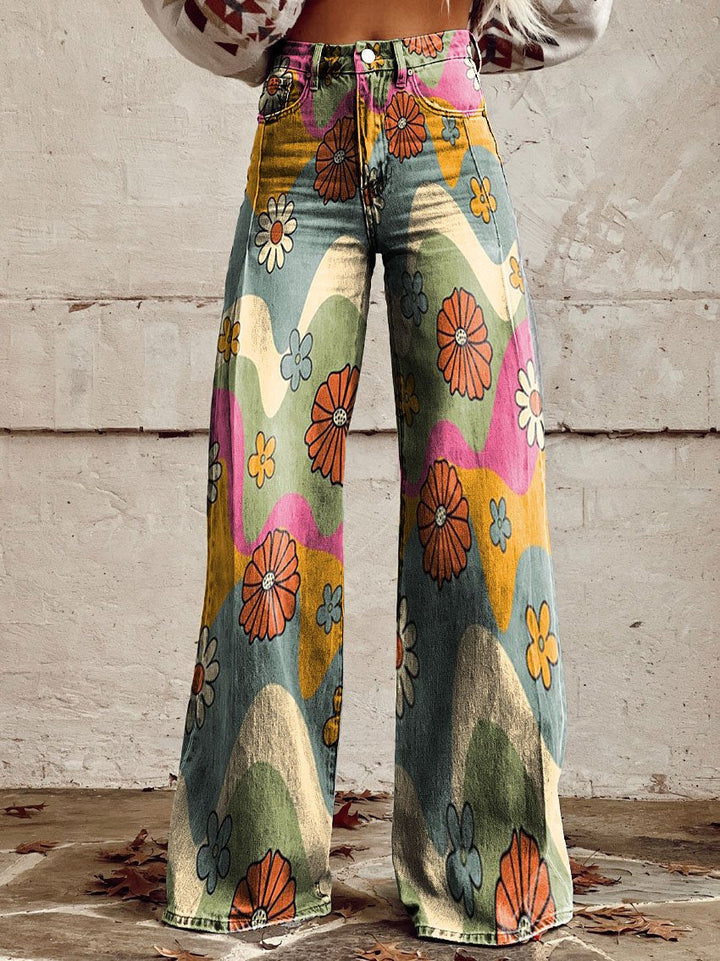 Women’s High Waist Wide Leg Pants | Printed