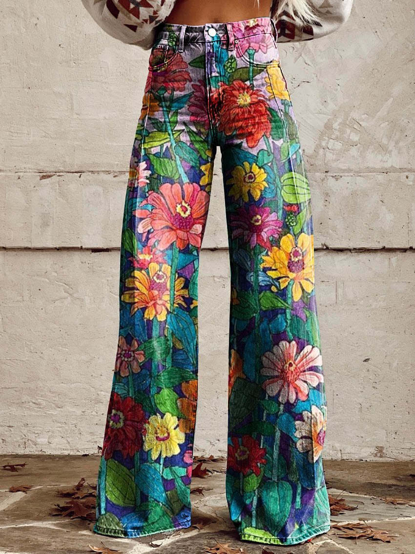 Women’s High Waist Wide Leg Pants | Printed