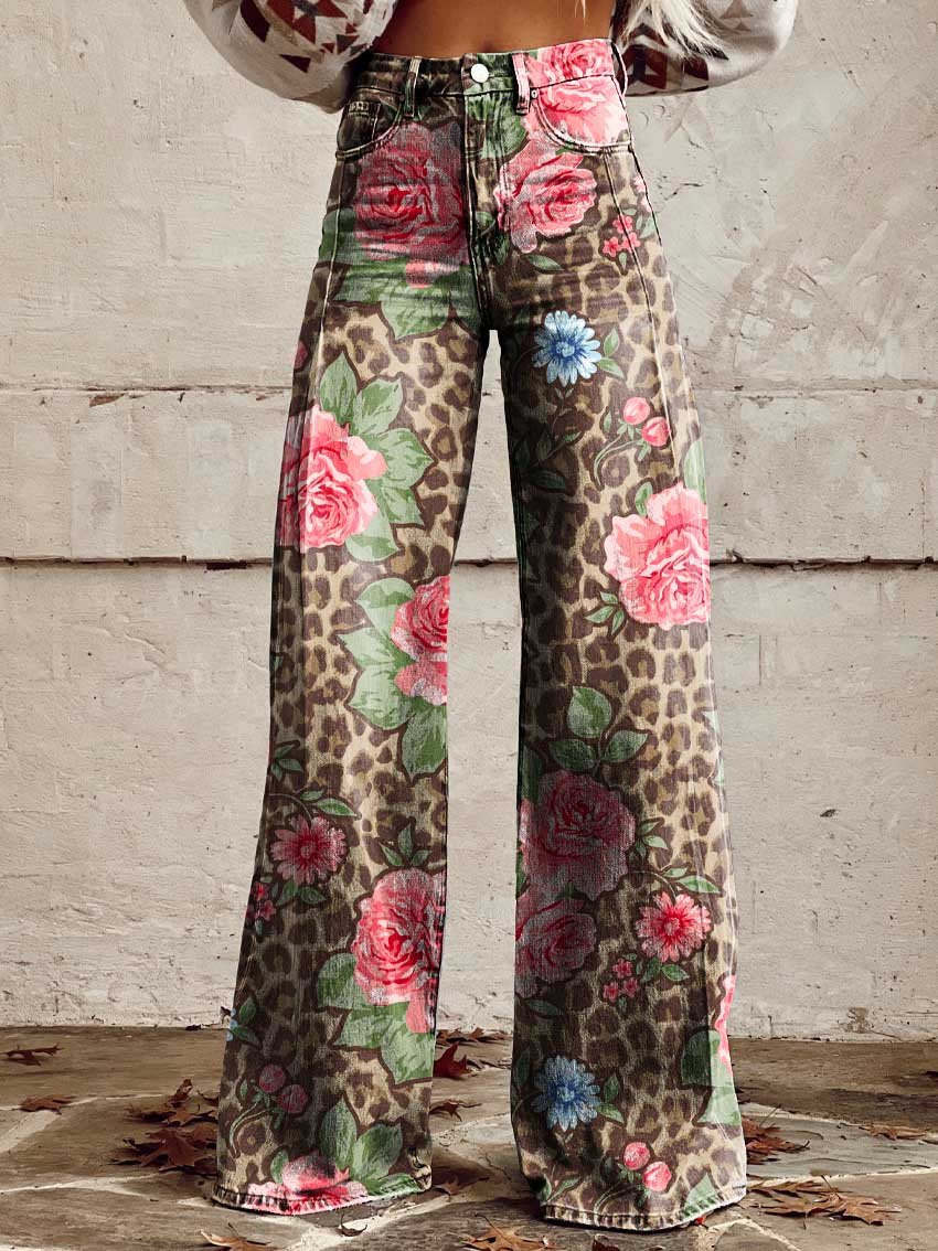 Women’s High Waist Wide Leg Pants | Printed