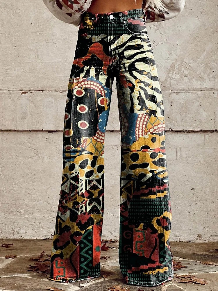 Women’s High Waist Wide Leg Pants | Printed
