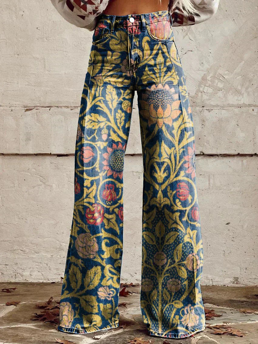 Women’s High Waist Wide Leg Pants | Printed