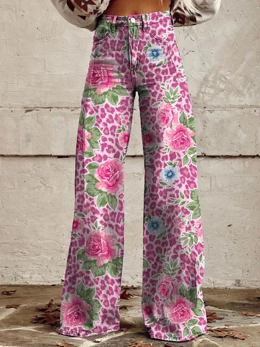 Women’s High Waist Wide Leg Pants | Printed