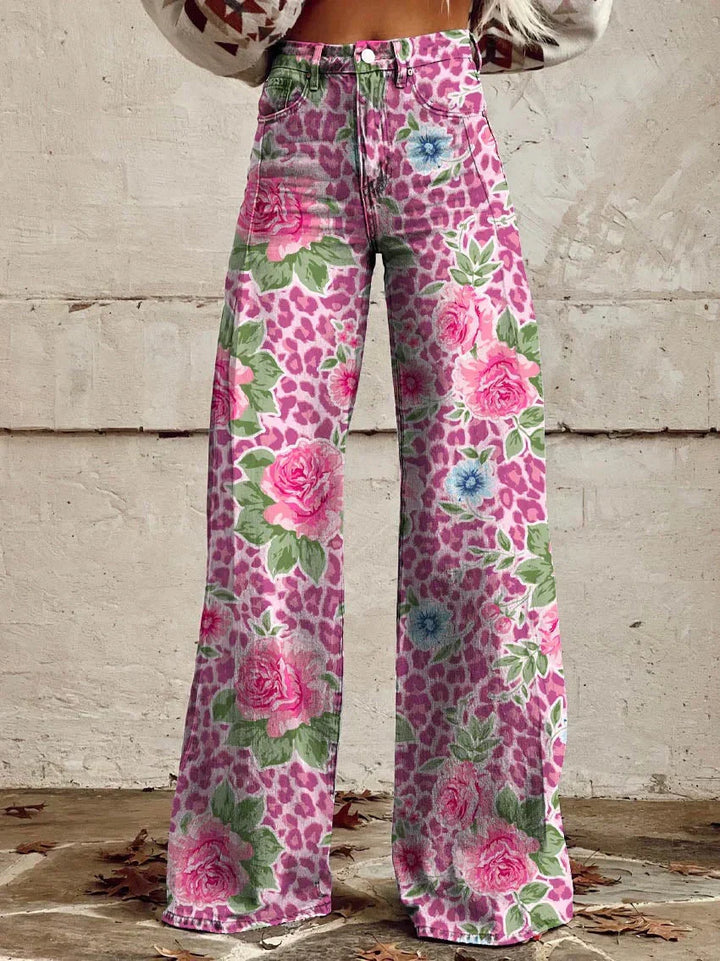 Women’s High Waist Wide Leg Pants | Printed