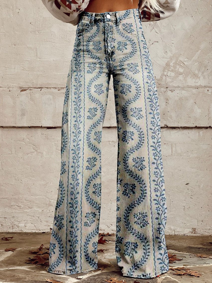 Women’s High Waist Wide Leg Pants | Printed
