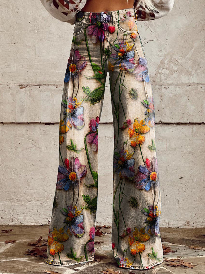 Women’s High Waist Wide Leg Pants | Printed