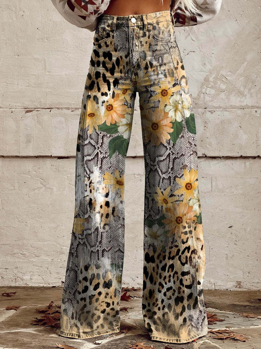 Women’s High Waist Wide Leg Pants | Printed