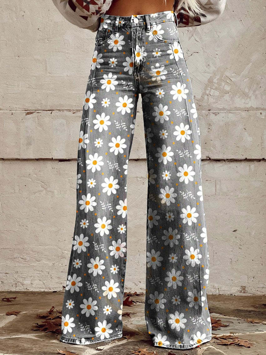 Women’s High Waist Wide Leg Pants | Printed