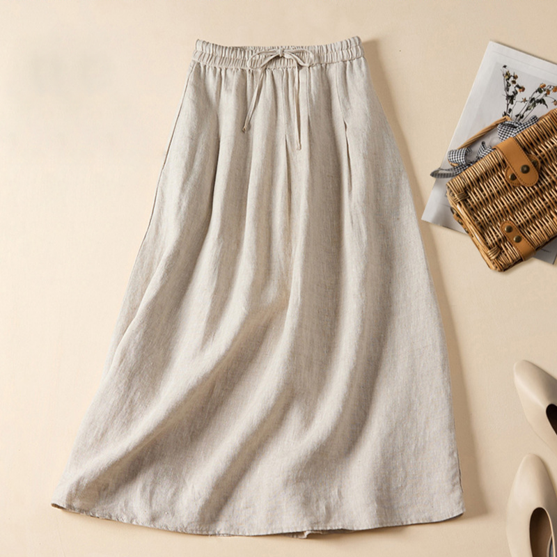 Women's A-Line Drawstring Skirt | Midi