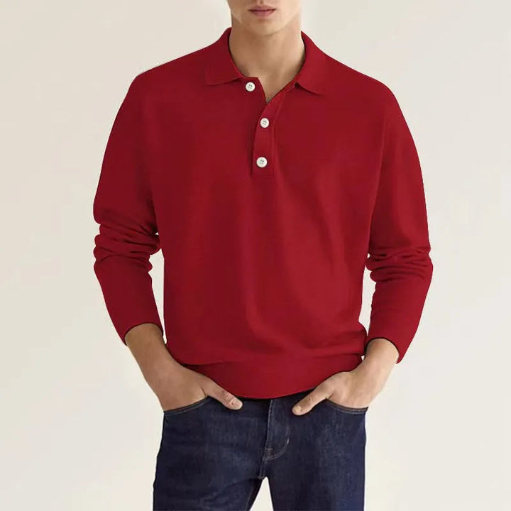 Men’s Long Sleeve Polo Shirt | Collared Button