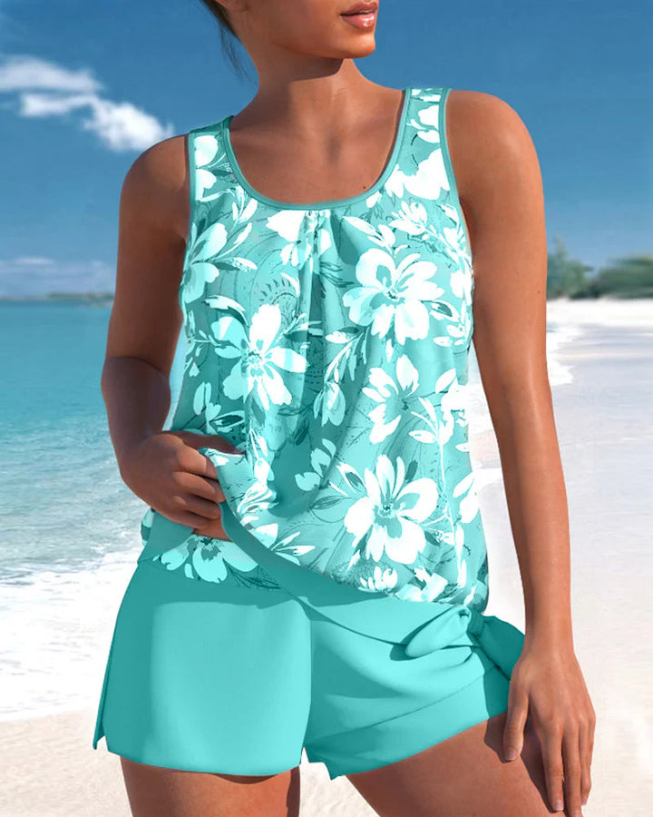 Women's Two Piece Sleeveless Tankini Set | Summer
