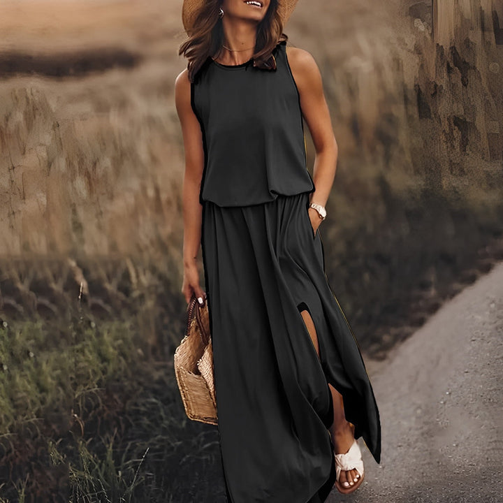 Women's Round Neck Summer Dress | Maxi