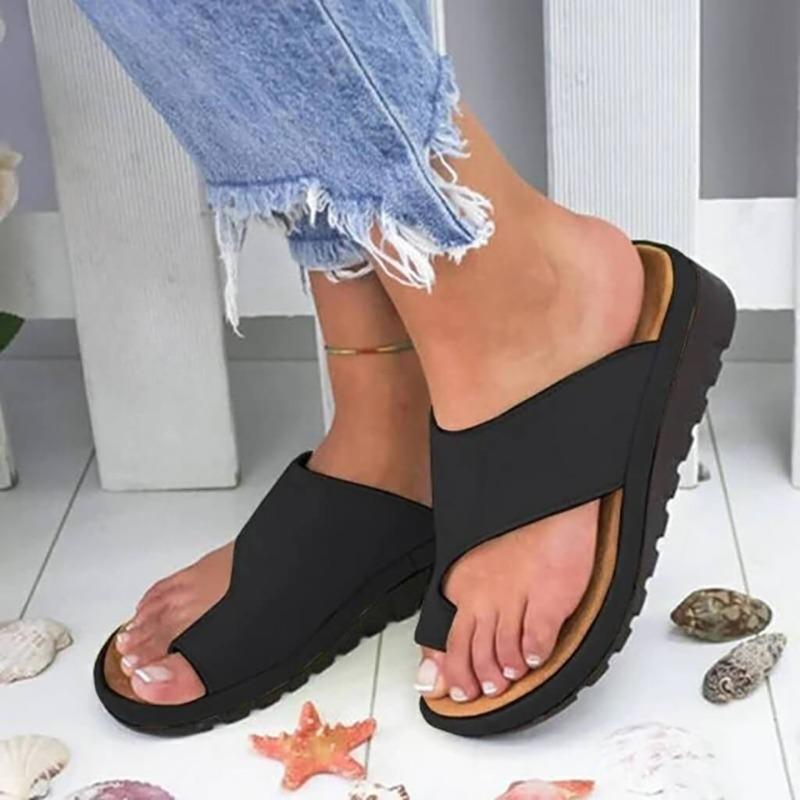 Women's Cross Strap Slide Sandals | Toe Ring