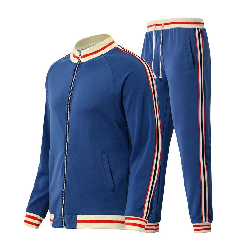 Men's Two-Piece Casual Tracksuit Set | Side Stripe