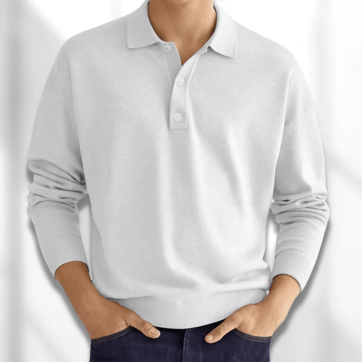 Men’s Long Sleeve Polo Shirt | Collared Button