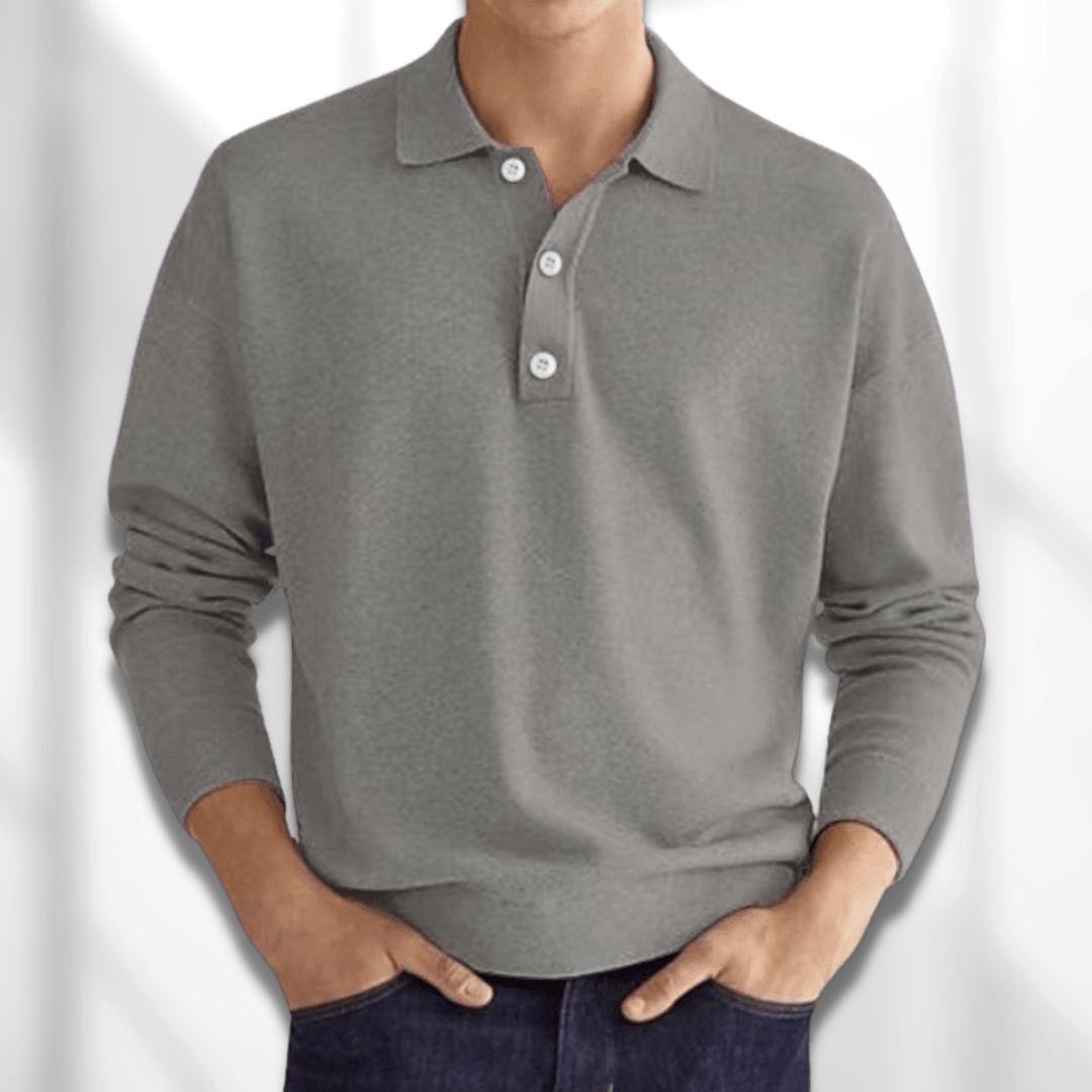 Men’s Long Sleeve Polo Shirt | Collared Button
