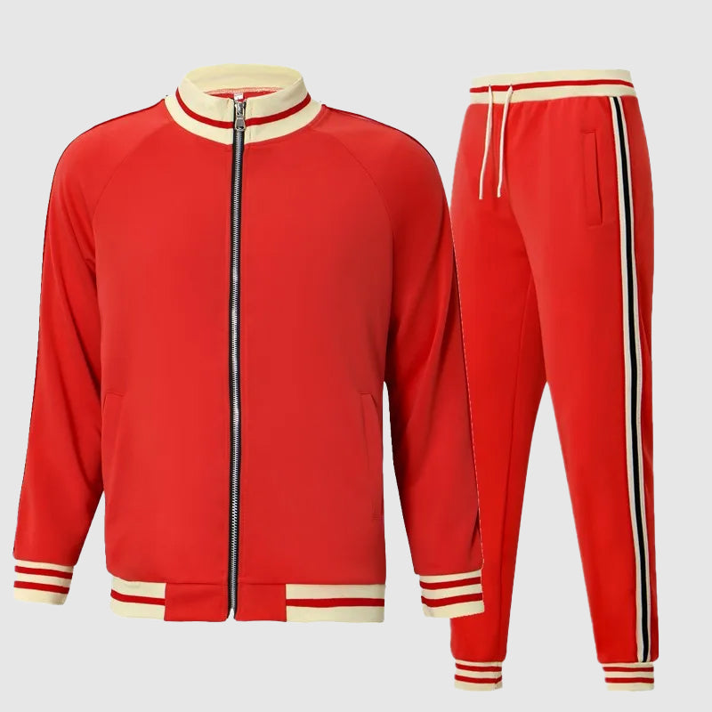 Men's Two-Piece Casual Tracksuit Set | Side Stripe