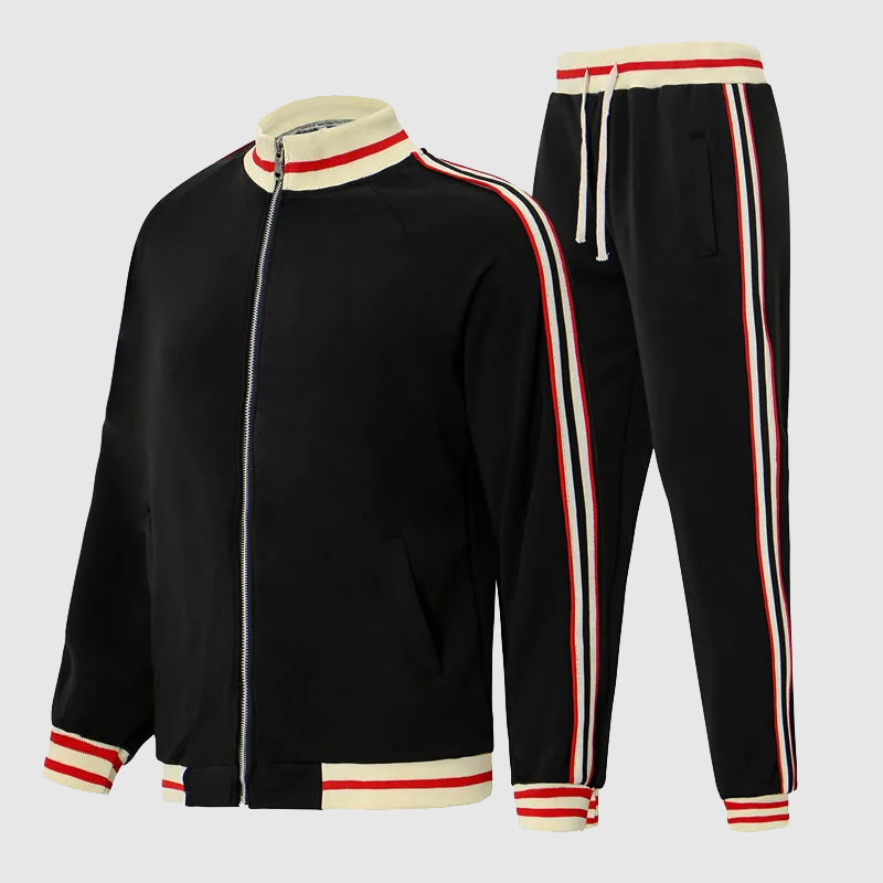 Men's Two-Piece Casual Tracksuit Set | Side Stripe