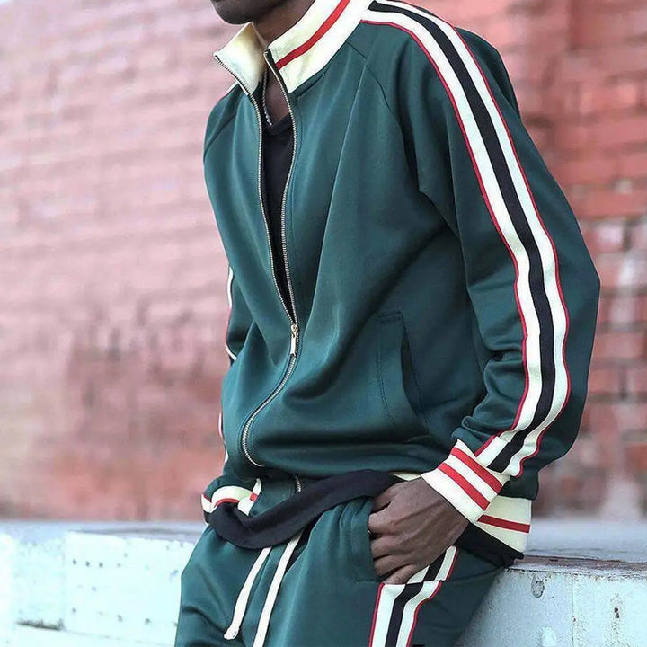 Men's Two-Piece Casual Tracksuit Set | Side Stripe
