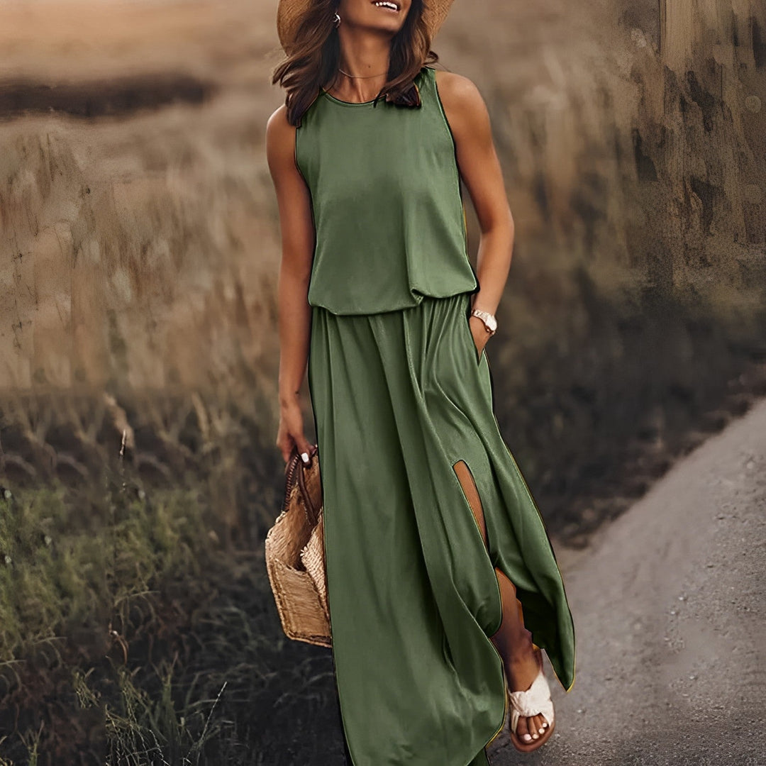 Women's Round Neck Summer Dress | Maxi