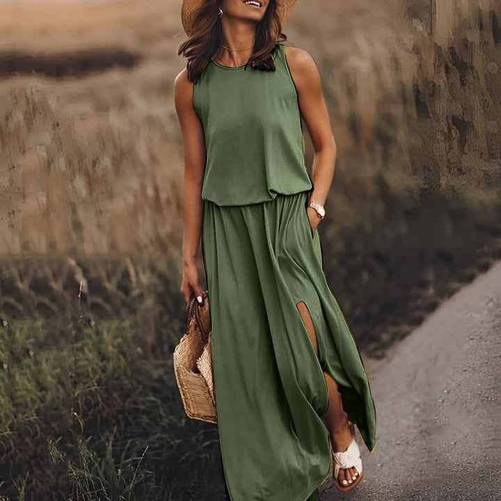 Women's Round Neck Summer Dress | Maxi