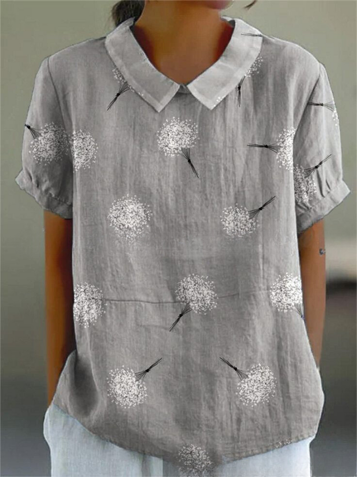 Women's Casual Collared  Blouse | Short Sleeves
