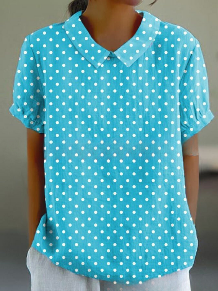 Women's Casual Collared  Blouse | Short Sleeves