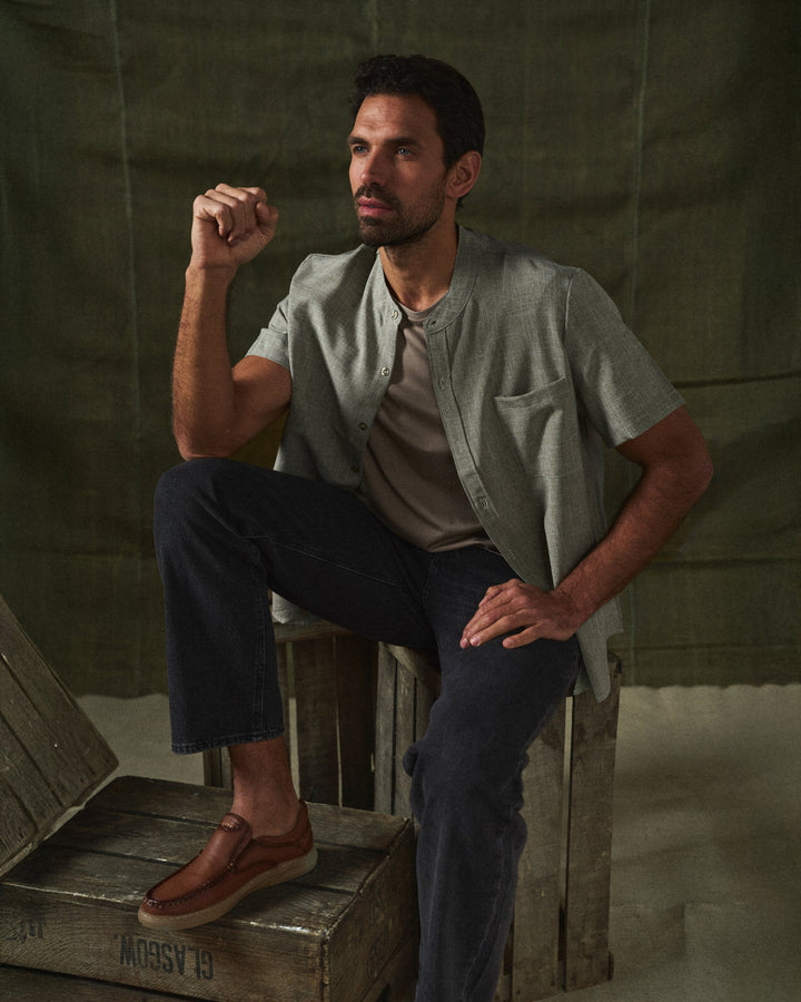 Men's Casual Shirt | Stand-up Collar