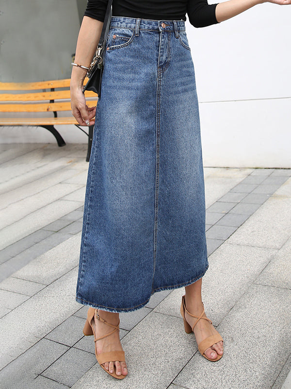 Women's Straight Cut High Waist Skirt | Maxi