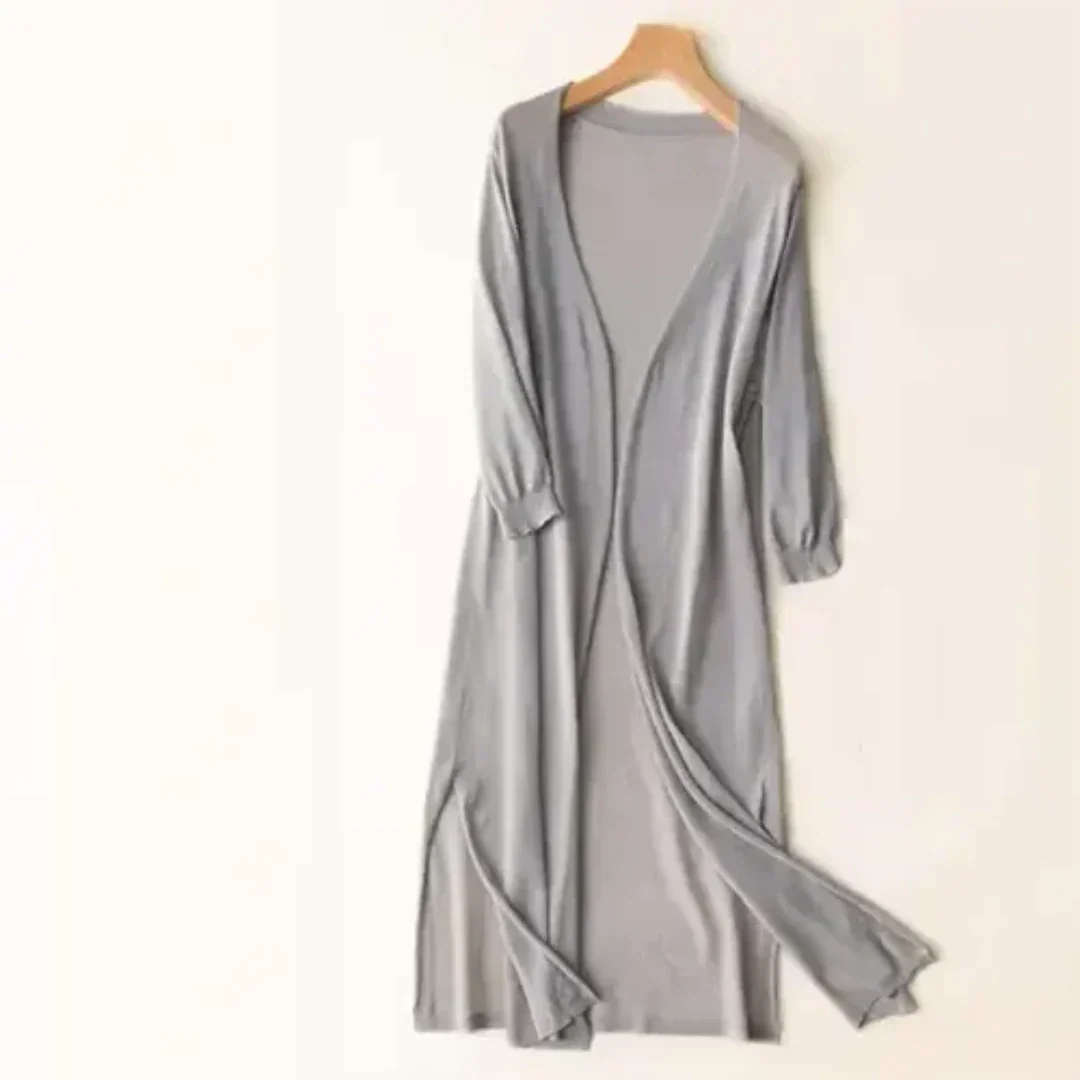 Women's 3/4 Sleeves Relaxed Fit Open Cardigan | Long