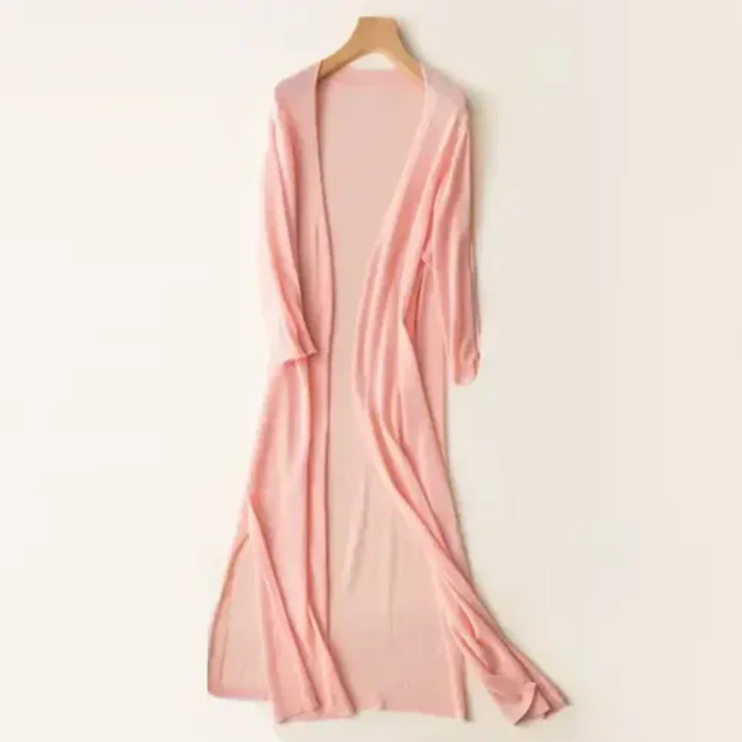 Women's 3/4 Sleeves Relaxed Fit Open Cardigan | Long