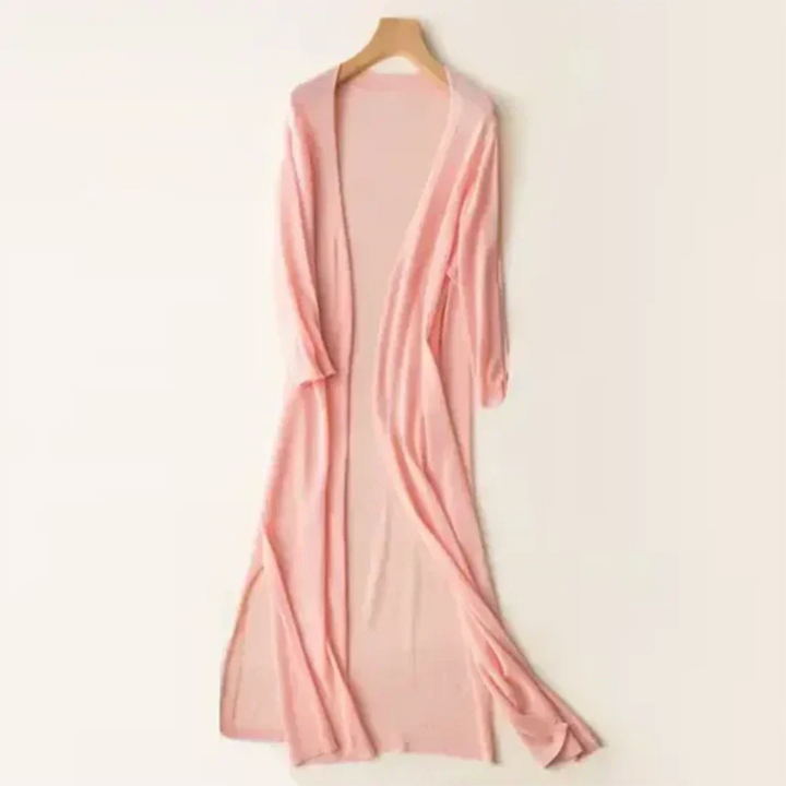 Women's 3/4 Sleeves Relaxed Fit Open Cardigan | Long