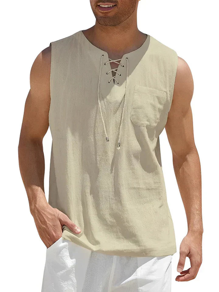 Men’s Lace-Up Tank Top | Sleeveless