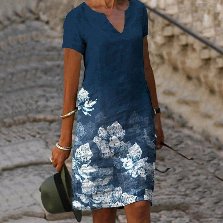 Women's Summer Casual Floral Dress | V-Neck