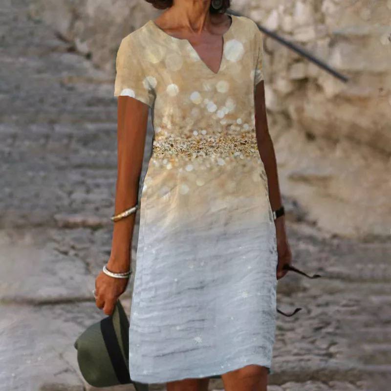 Women's Summer Casual Floral Dress | V-Neck