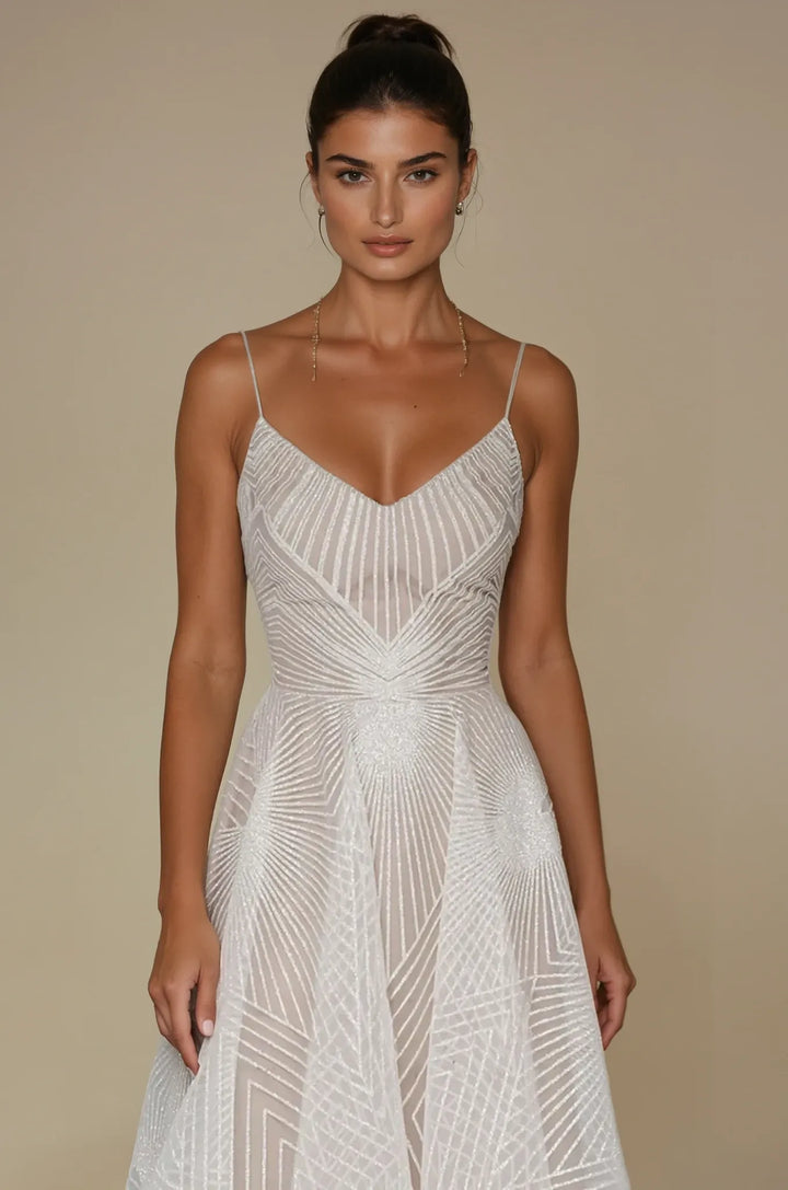 Women's Spaghetti Strap Sweetheart Neckline Wedding Guest Dress | Maxi & Midi