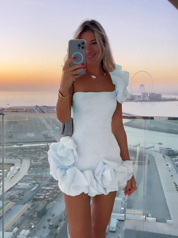 Women's One-shoulder Mini Dress | Layered