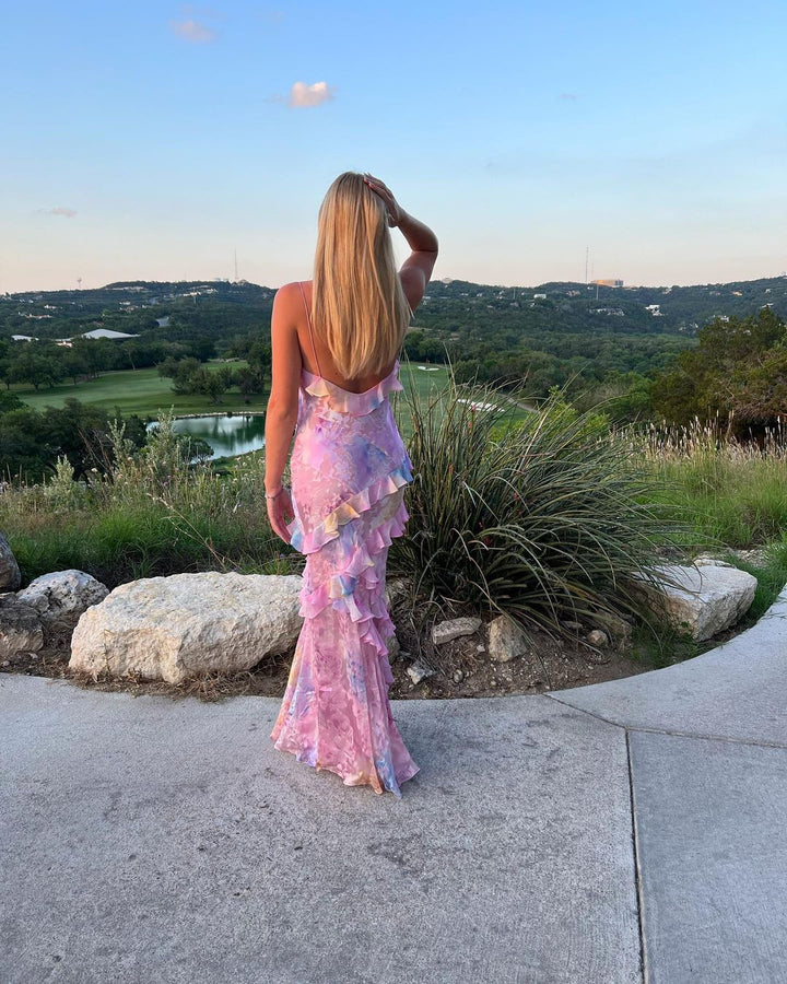 Women's Sleeveless Summer Dress with Ruffles | Maxi