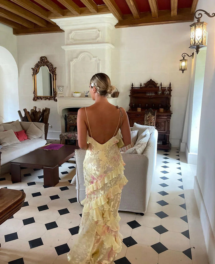 Women's Sleeveless Summer Dress with Ruffles | Maxi