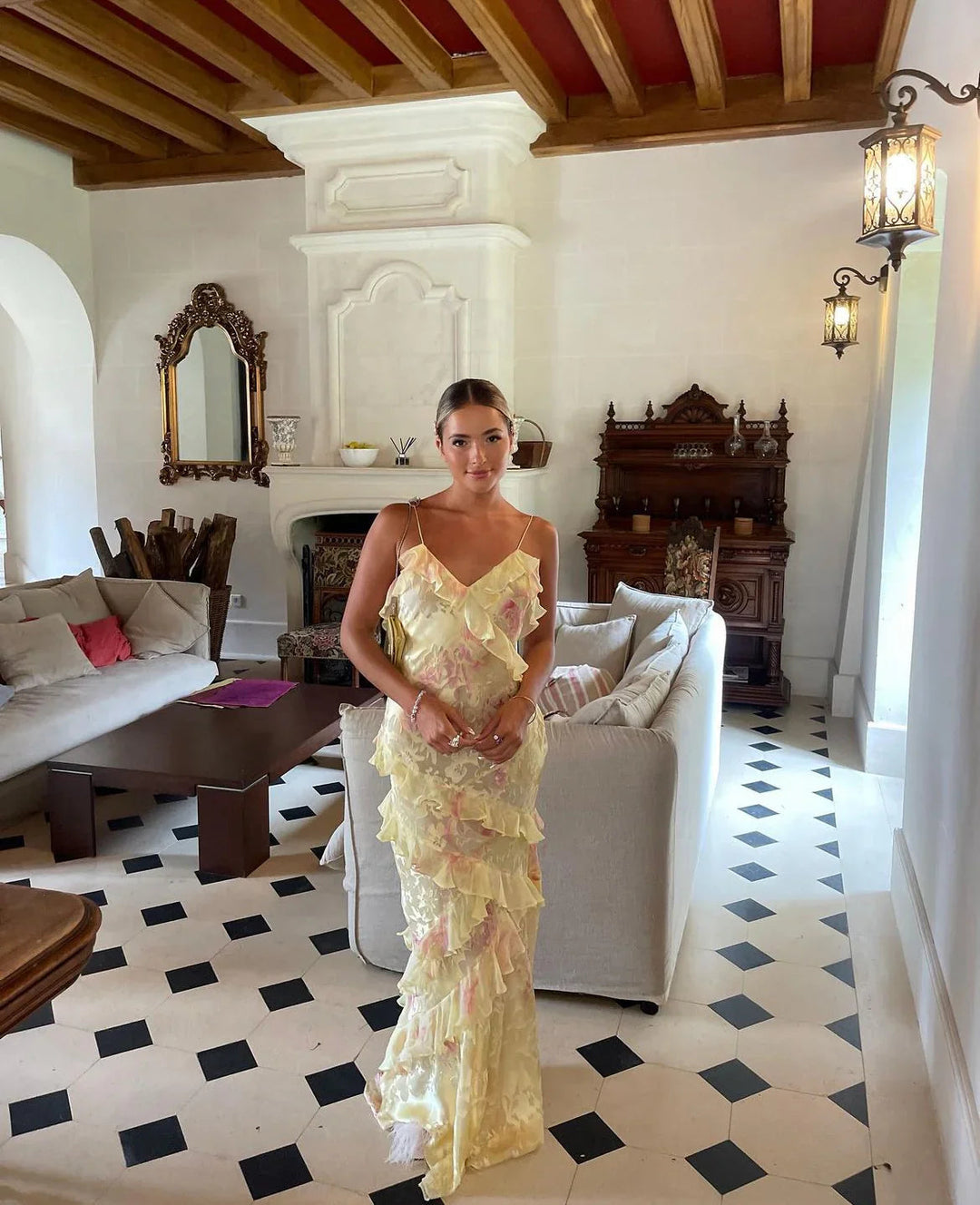 Women's Sleeveless Summer Dress with Ruffles | Maxi