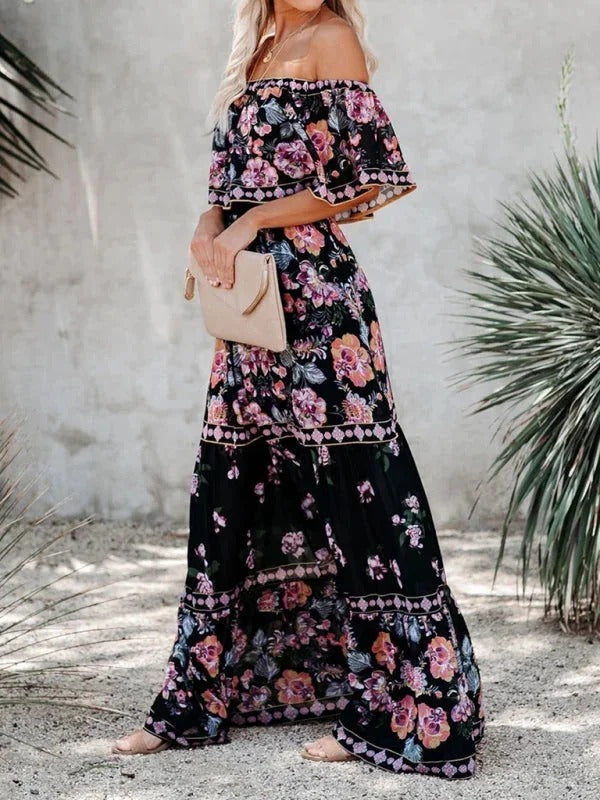 Women's Off Shoulder Mexican Style Summer Dress | Maxi