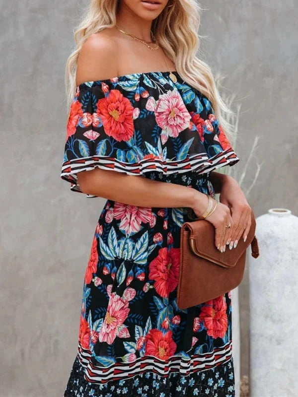 Women's Off Shoulder Mexican Style Summer Dress | Maxi